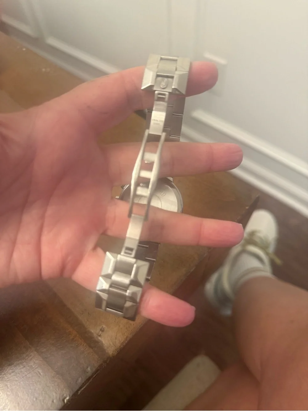 Concord Men’s Silver Stainless Steel Chronograph Watch with Crystal Accents